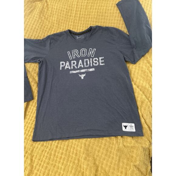 Under Armour Men's Project Rock Iron Paradise T-Shirt 1346101-012 Gray Size XXL - Picture 1 of 5
